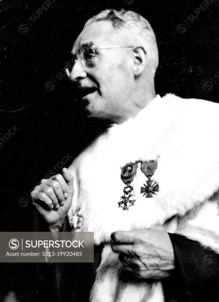 French Personalities: Henri Picard -- As President of "La Cour de Cassation", his judicial authority is second only to the President of the Republic. August 19, 1955. (Photo by Gisele Freund, Camera Press).