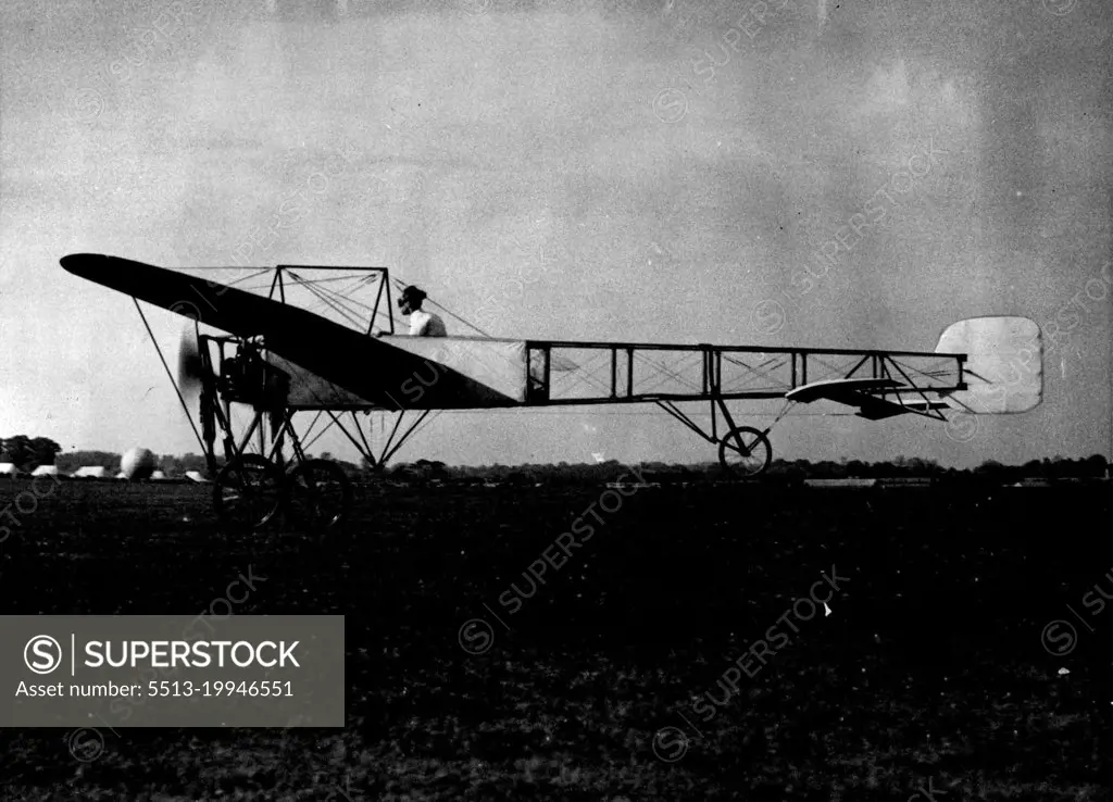 Geoffrey Quill - Geoffrey Quill showing him flying the aircraft and about to take off in the demonstration he gave.Geoffrey Quill, the famous test pilot who has flown at a speed of 650 m.p.h. flew today at the Royal Aeronautical Society's garden party a Bleriot aircraft of 1909 vintage, at White Waltham near Maidenhead. May 09, 1949. (Photo by Daily Mirror).