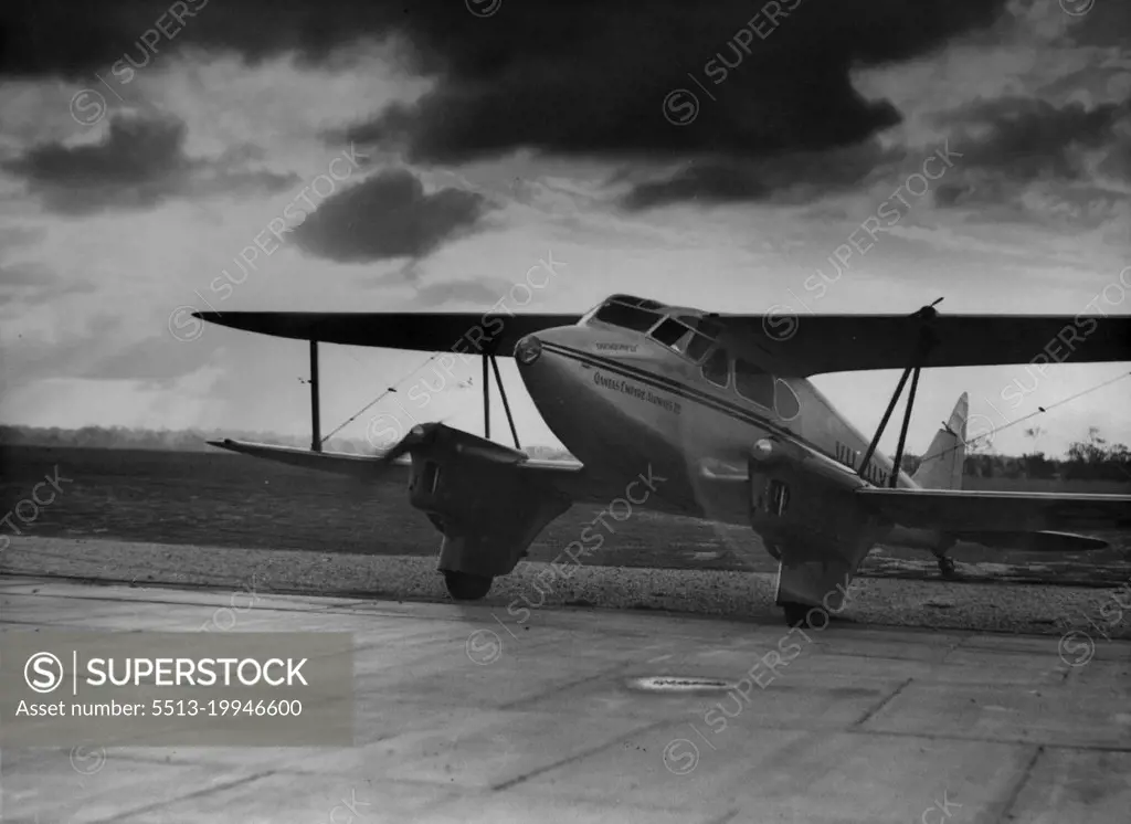 Aviation-Qantas Airway-Aircraft-DH-86. February 15, 1937.