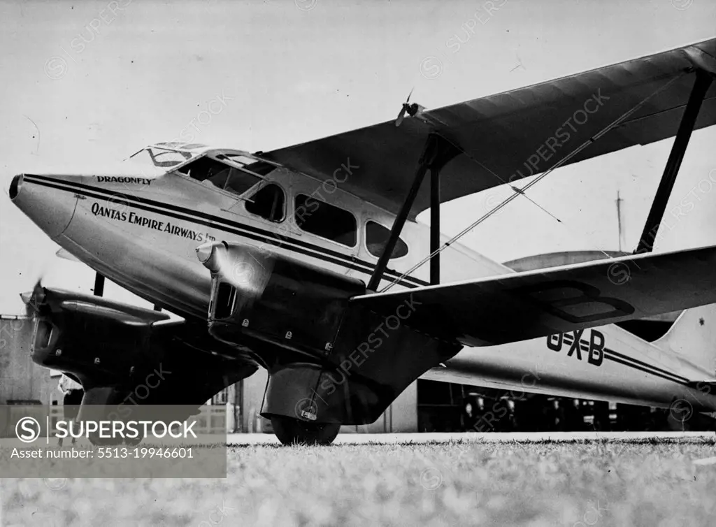 Aviation-Qantas Airway-Aircraft-DH-86. January 25, 1937.