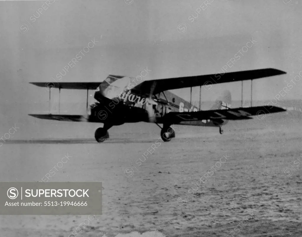 Mollison Plane Fails In Take Off - The New Plane "Seafarer", built in Canada for the Mollisons, as it tried to take off from Wasaga Beach, near Toronto, Canada, Oct. 3, with the flying Britons in an attempt to make a 6,000-mile non-stop flight to Baghdad, Iraq. But the heavy load of gasoline and Equipment was too much, and the plane only rose from the beach momentarily. It bounced back with such an impact that minor damage was caused, so the takeoff had to be postponed for a few days to make repairs. April 10, 1933. (Photo by Associated Press Photo).