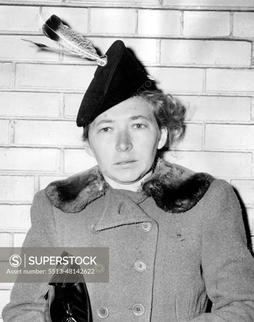 Sylvia Ageloff, of Brooklyn, shown at Newark, N.J. enroute home from Mexico, Dec. 28, 1940, after having been detained by Mexico City authorities probing the Trotsky salying. Sylvia Ageloff the New York girl to whom Mornard made love to further his plans for murder. November 18, 1954.