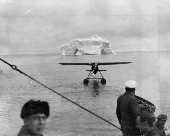 Captain Sir Hubert Wilkins stirring camera record of the second Hearst-Wilkins Antarctic Expedition. These exclusive pictures taken by Captain Sir Hubert Wilkins from an inspiring photographic record of the second Hearst-Wilkins Antarctic Expedition, revealing more of the icy secrets of that vast, mysterious and almost inaccessible polar continent. The base for the expedition was established at deception Island, an old whaling observations and taking pictures. The other members of the expedition