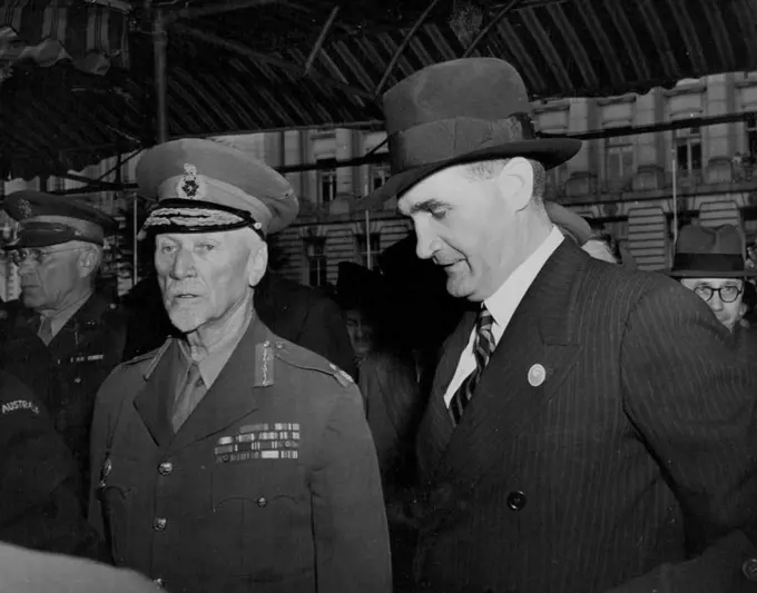 In 1945, he attended the opening of the UN in San Francisco. Next to him was South Africa's Field-Marshal Jan Christian Smuts. June 25, 1945. 