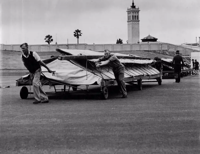 Cricket Pitch Cover at S.C.G. November 19, 1947.