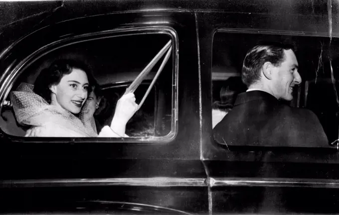 Party Goers -- Princess Margaret and her escort, Lord Plunkett, are in smiling mood in this picture made in November, 1951, as they left British embassy in Paris enroute to a party at the Chantilly home of Sir Duff Cooper and Lady Diana Cooper, Yesterday Lord Plunkett, tall and handsome captain of the Irish Guards, came to Sandringham as the house guest of princess Margaret and her mother at the royal lodge.The 30-year-old Lord Plunkett has been Margaret's frequent escort to West End theater parties in London. January 9, 1954. (Photo by AP Wirephoto).