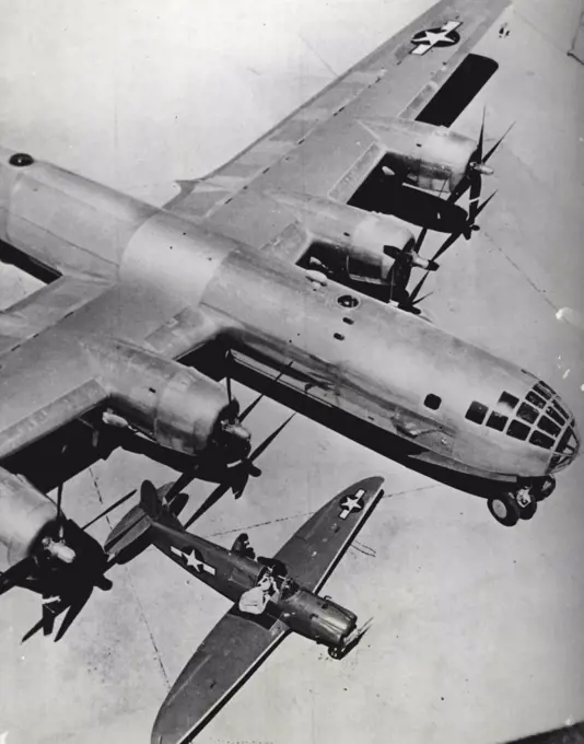 New U.S. Super-Bomber That Blasted Targets In Japan One of the first pictures of the new U.S. B-29 Superfortress shows the giant four-motored bomber next to a small target plane on an airfield in the United States, On June 15. 1944, the U.S. War Department announced that B-29's, described as being able to carry a greater bomb load faster, farther and higher than any other Allied planes, blasted the Japanese home islands from distant bases in the China-Burma-India war theater. The Superfortresses operate under a new American aerial organization, the 20th U.S. Air Force, in the nature of an aerial battle fleet able to strike wherever the need is greatest. June 30, 1944. (Photo by U.S. Office of War Information).