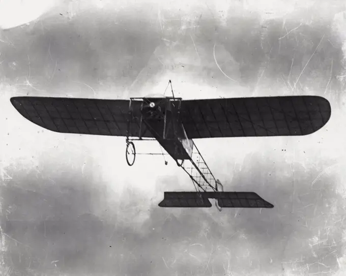 A Bleriot monoplane in flight. An early Bleriot monoplane in flight at Point Cook. January 01, 1914. (Photo by Australian War Memorial).