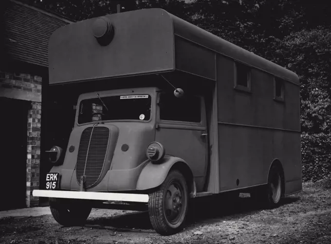 BBC Mobile Control Room, for use in emergency to replace any studio premises which may be put out of action. Ready for the road. February 22, 1944. (Photo by BBC).