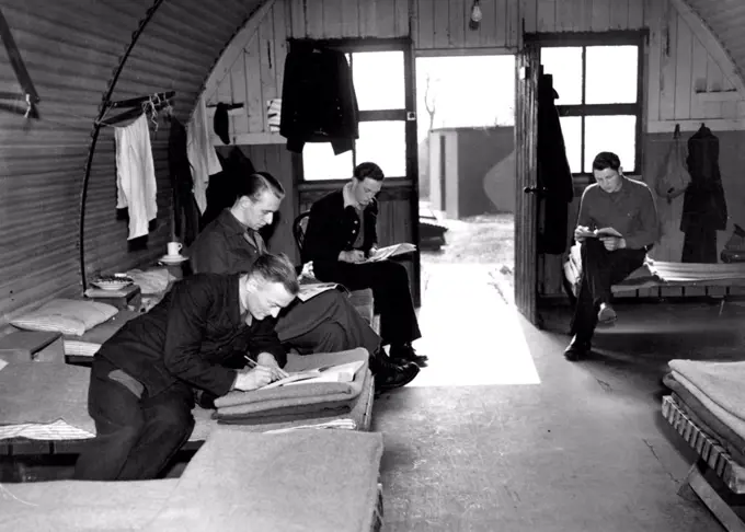 Re-educating German P.O.W.'s -- The Political intelligence Department of the Foreign Office is working hard re-educating German prisoners of war at the "Pow University" established in Wilton Park, Beaconsfield, German captives, carefully graded after an intensive survey, have become students in an experiment which it is hoped will prove successful and useful to the future of the world. The idea of the Training Centre is to remove the prisoners faith in the Nazi idea, to prove to them that might is net always right, to show them that might is not always right, to show them that the Nazi version of history for the past 50 years was false, and to explain the British way of life and institutions not as an example to be slavishly copied; but in order that they may see how the democratic theories work. May 1, 1946. 