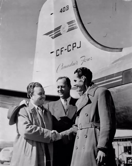 Stan Francis (left) Gordon Marsh & Howard Craven. August 31, 1950.