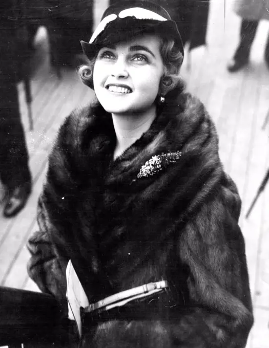 Princess Alexis Mdivani, the former Barbara Hutton, New York's wealthy society girl. The picture was made on the S.S. Europa when the princess returned to New York to spend the winter holidays with her parents, Mr. and Mrs. Franklyn Hutton. January 4, 1935. (Photo by Personalities).