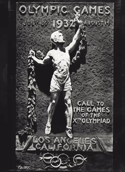 The official poster of the 1932 Olympic Games, which will be held in Los Angeles. September 09, 1931.