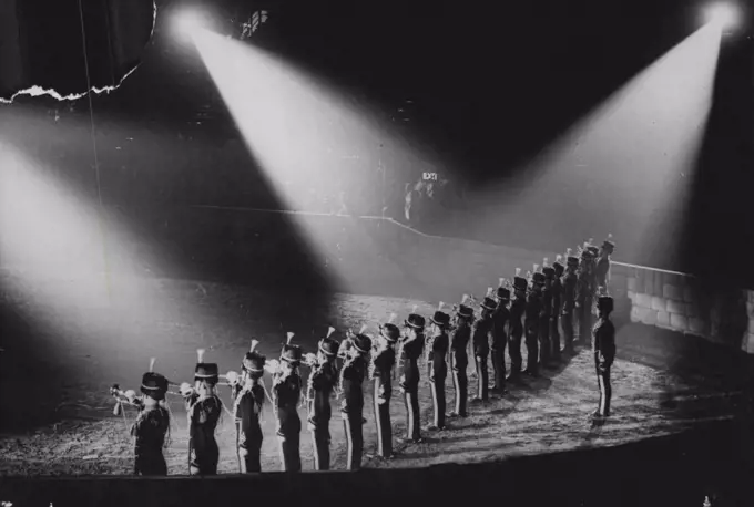 The Royal Military Tournament At Olympia: The Fanfare and Trumpet Calls by Boys of the Depot Regiment, Royal Artillery, Woolwich.The boys taking part are under training as Trumpeters, at Woolwich, and on conclusion of their training, which lasts 12 months, are posted to Service Units. May 18, 1939. (Photo by Sport & General Press Agency, Limited).