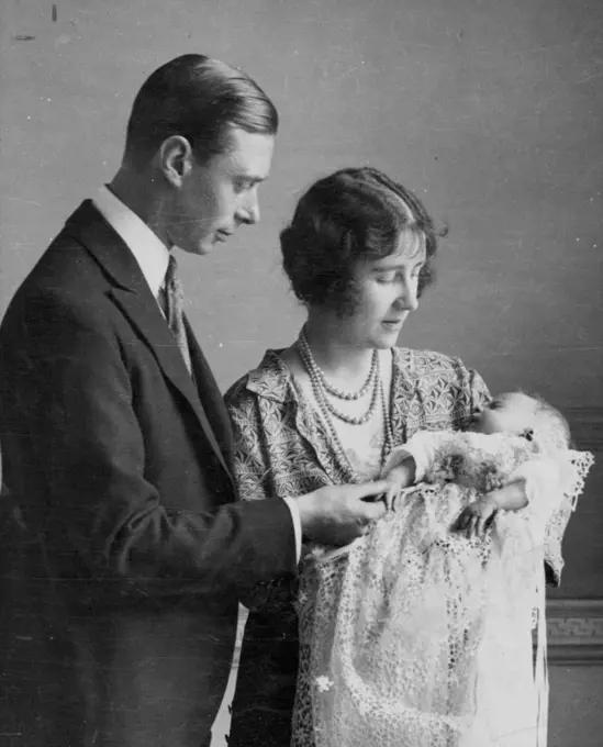 The Royal Silver Wedding -- The King and Queen, then the Duke and Duchess of York, pictured with their first-born daughter, Elizabeth, now Duchess of Edinburgh, in 1926, the year of her birth.A State Drive from Buckingham Palace to St. Paul's Cathedral for a Special service of Commemoration will mark the twenty-fifth anniversary of the wedding of their Majesties the King and Queen on Monday April 26th. April 17, 1948.