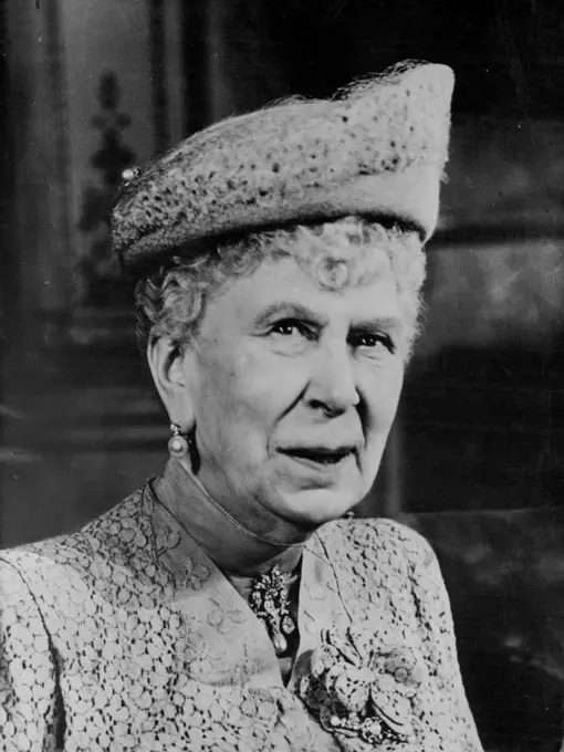 The Queen Mother -- This photograph of Queen Mary was made on the occasion of the Christening of Princess Anne at Buckingham Palace Oct 21. October 26, 1950. (Photo by Associated Press Photo).