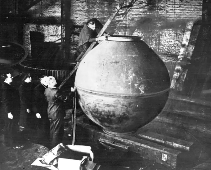 The Bathyscaphe ....This is the spherical cabin. October 02, 1948.