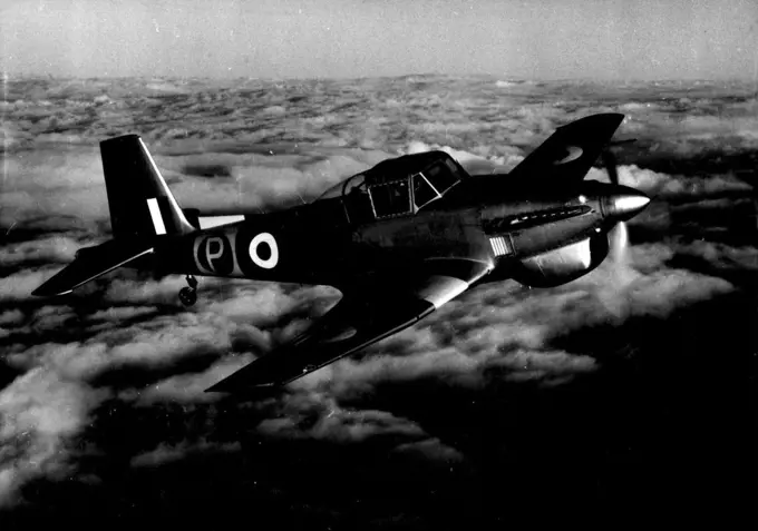 New Winged Recruit To The R.A.F. -- A new pictures of the Boulton Paul Balliol trainer.The Boulton Paul Balliol trainer aircraft is shortly to be taken into service by the Royal Air Force. It is to be used for modern advanced training by day or by night in flying, gunnery, navigation, bombing, photography, and glider towing. It can also he readily adapted for deck landing. This model, fitted with a Merlin engine, was recently gives at ever 450mph. A later version undergoing trials is fitted with a gas turbine engine. Side-by-side seating is provided for instructor and pupil. February 2, 1949. (Photo by Fox).