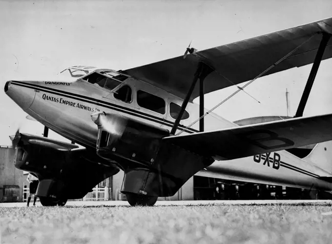 Aviation-Qantas Airway-Aircraft-DH-86. January 25, 1937.