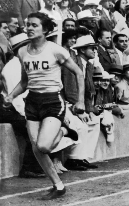 Miss Helen Stephens won the 100 metres race at the Olympic games. August 17, 1936.