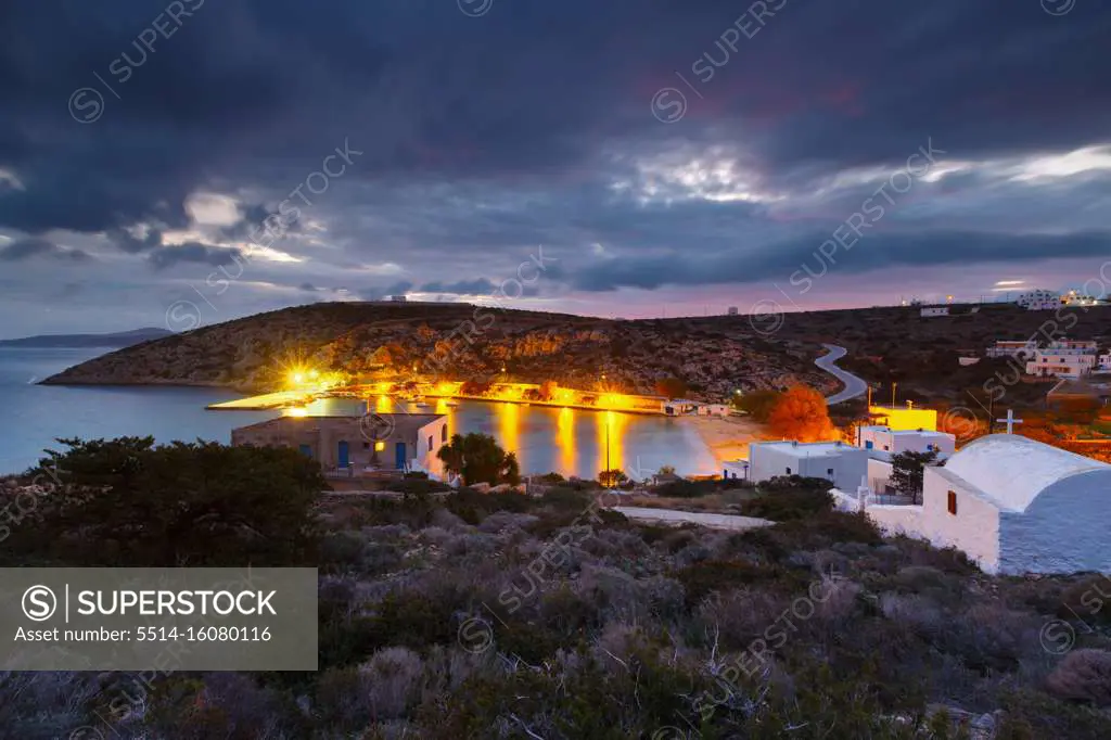 View of the harbour on Iraklia island in Greece.