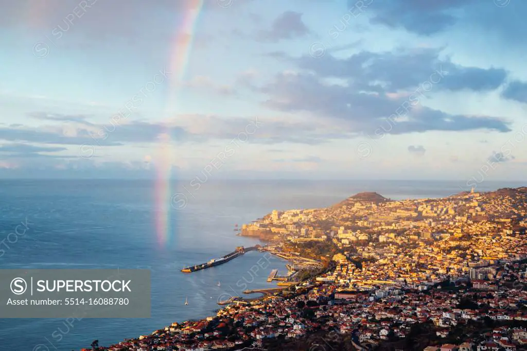 Rainbow Over Island in Portugal