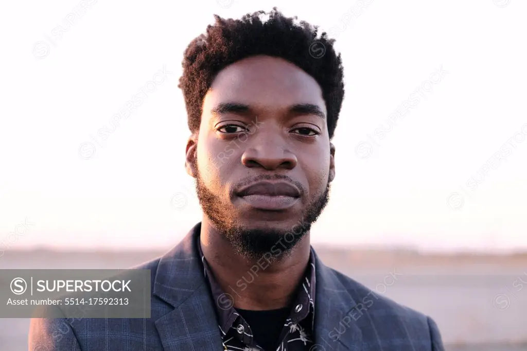 African American Business Man at Sunset