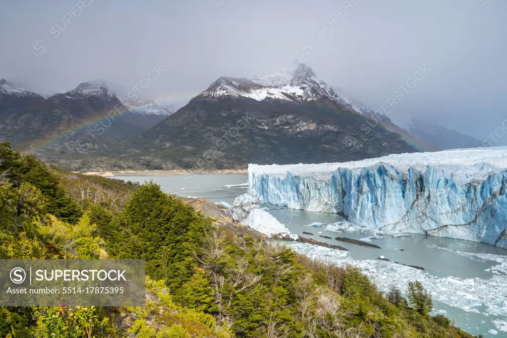 Idyllic view of rainbow over Perito Moreno Glacier, Patagonia, Argentina