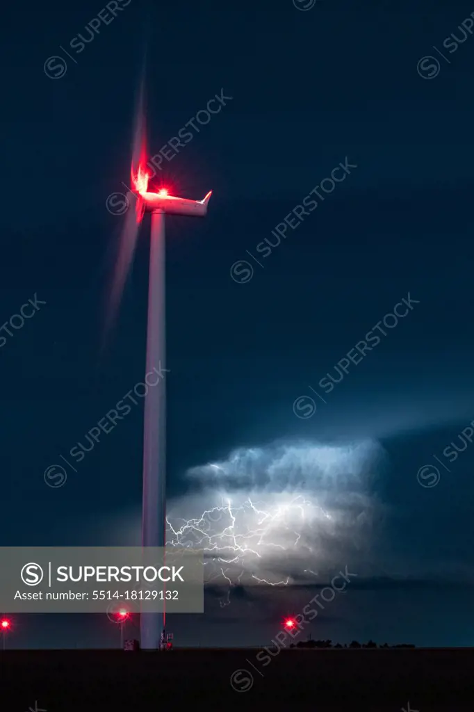 Massive Lightning Storm at Colorado Wind Farm