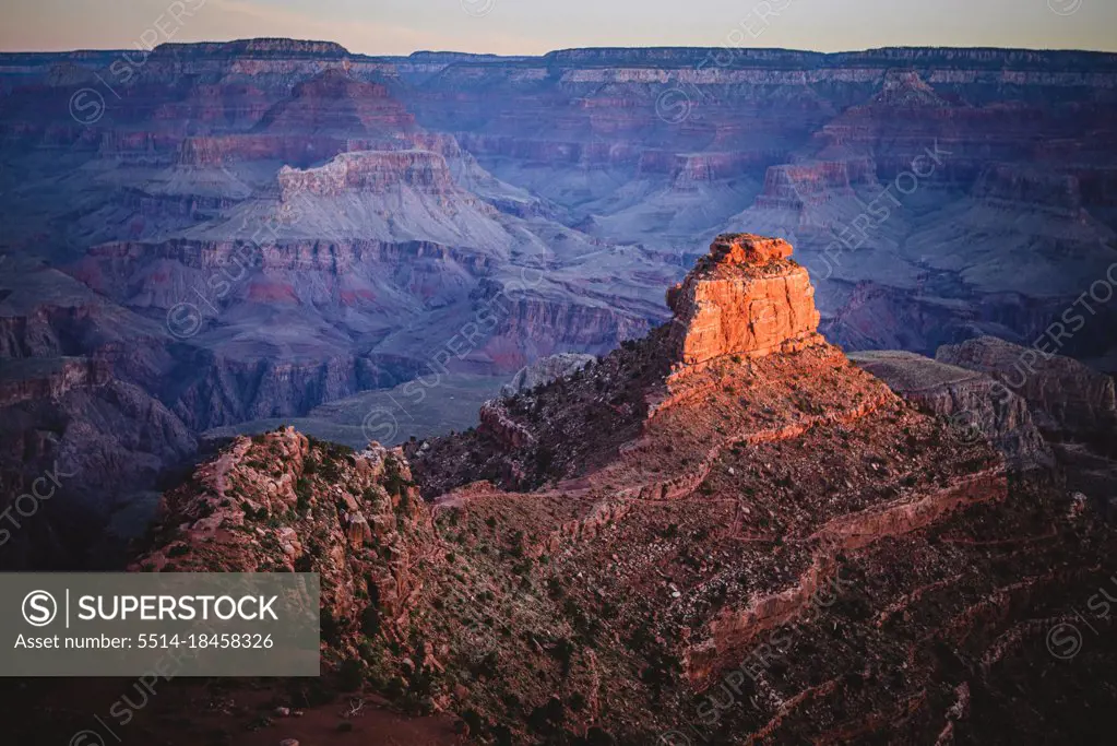 Sunrise on South Kaibab Trail, Grand Canyon, Arizona.