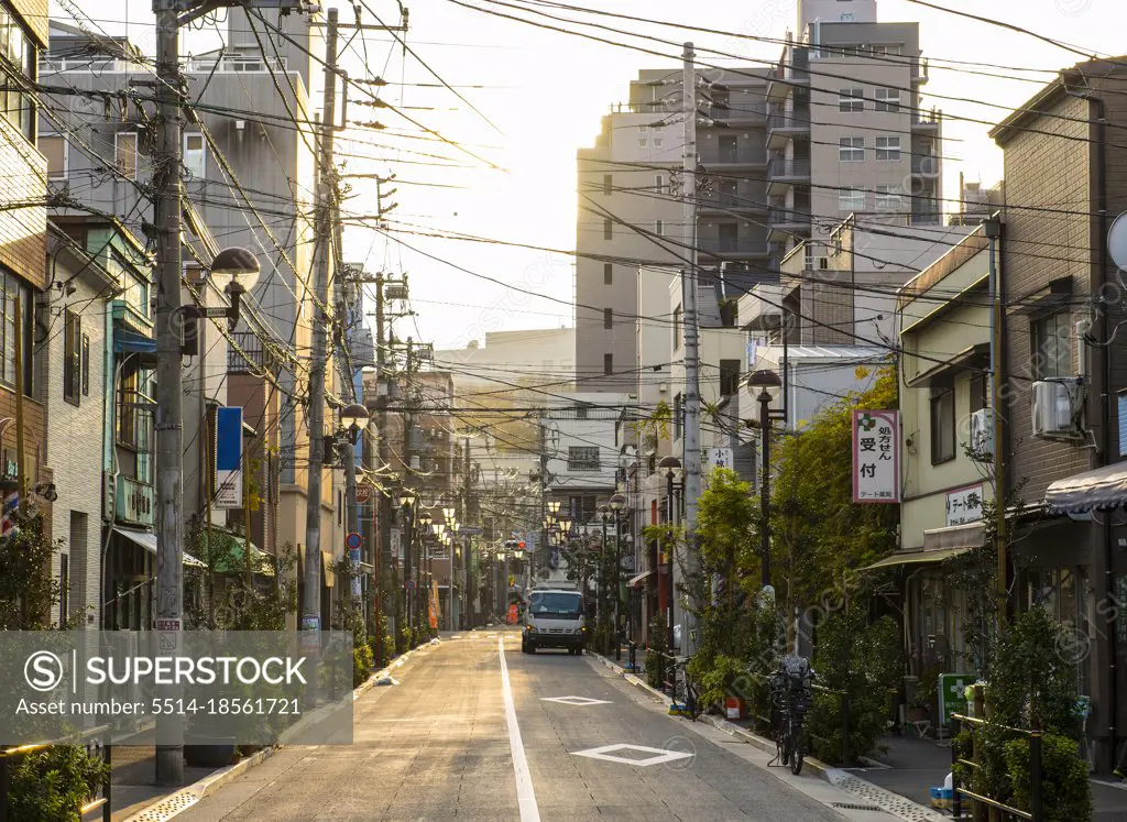 empty street in residential area of Tokyo