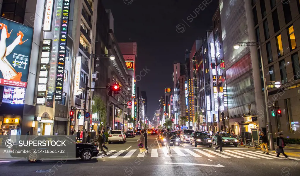 small street in Tokyo after rush hour