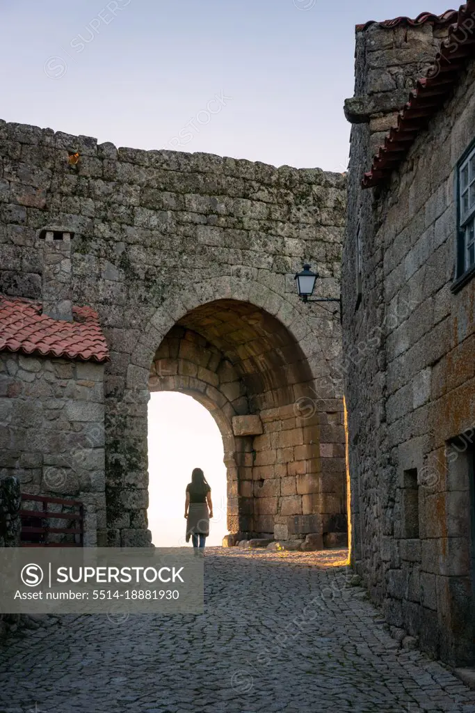 Sortelha historic village castle gate entrance, in Portugal