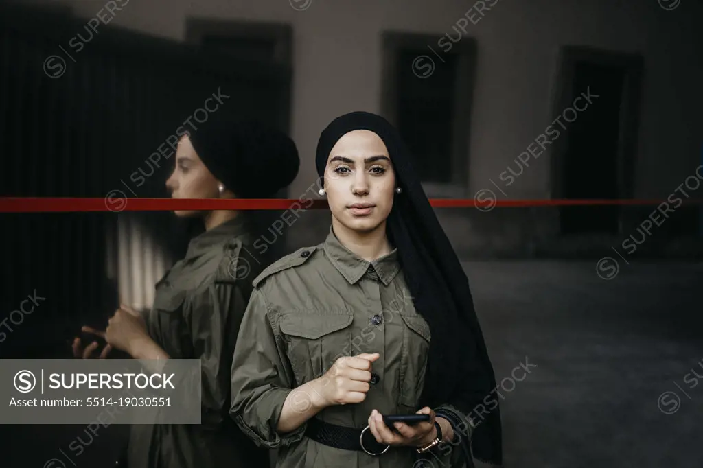 Modern Muslim woman on the city