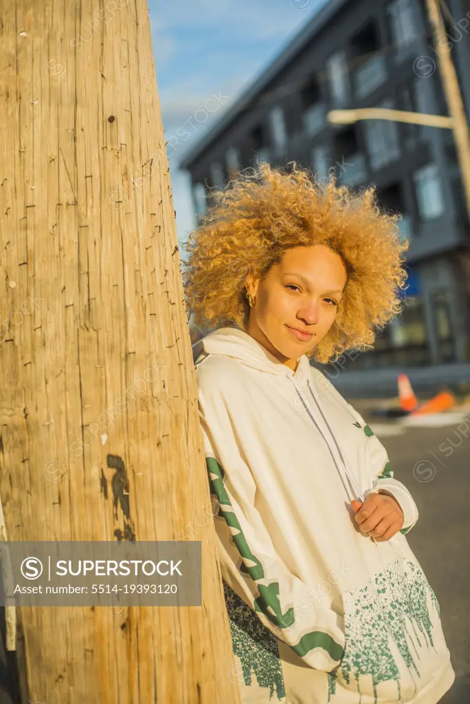 Crazy haired Blond blond woman