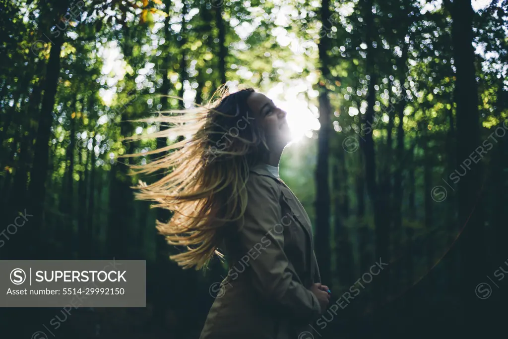 Pretty girl poses in the nature