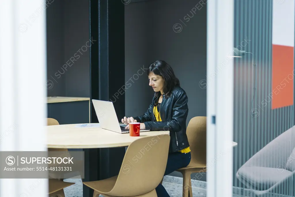 Entrepreneur working with a laptop at office