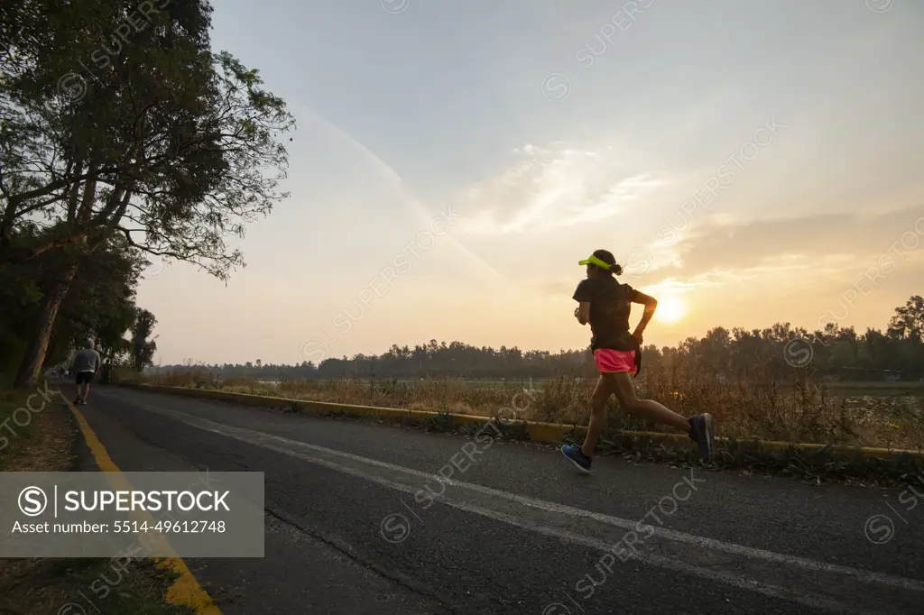 Running in Cuemanco, Mexico City, Mexico.