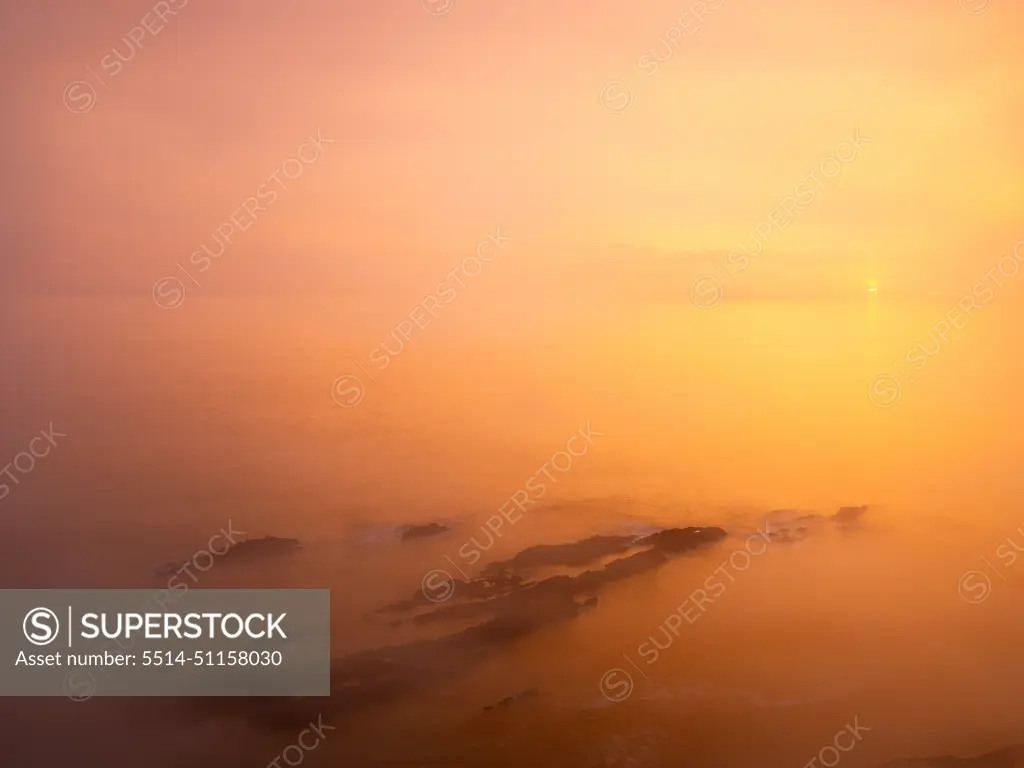 Atlantic ocean at sunset in Cape Sardao, Portugal