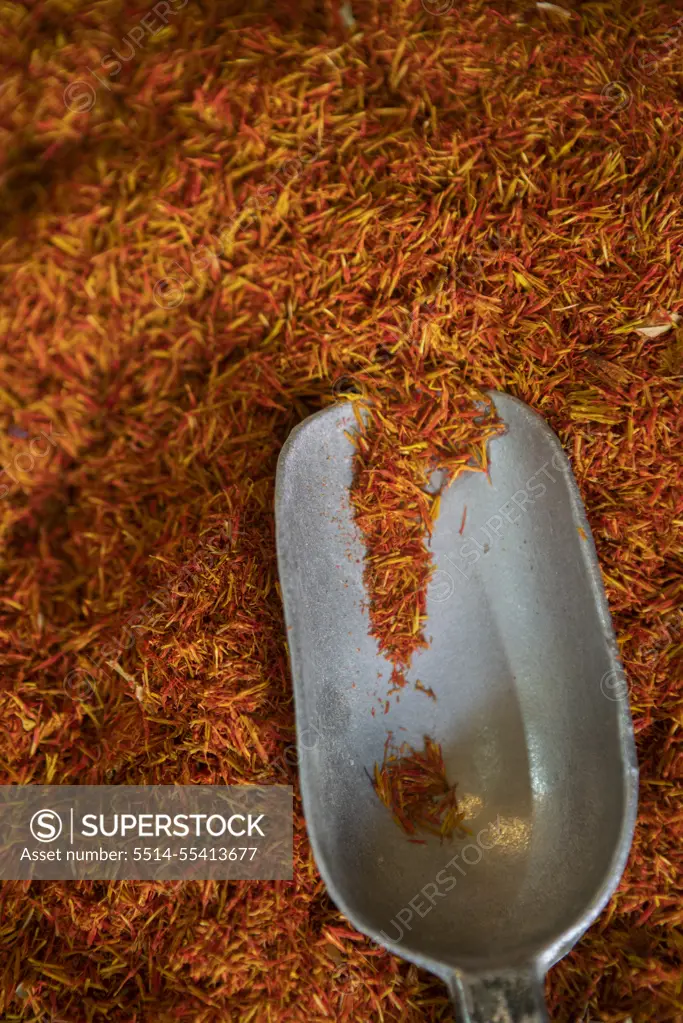 Saffron for sale at a souk in Old Dubai, United Arab Emirates