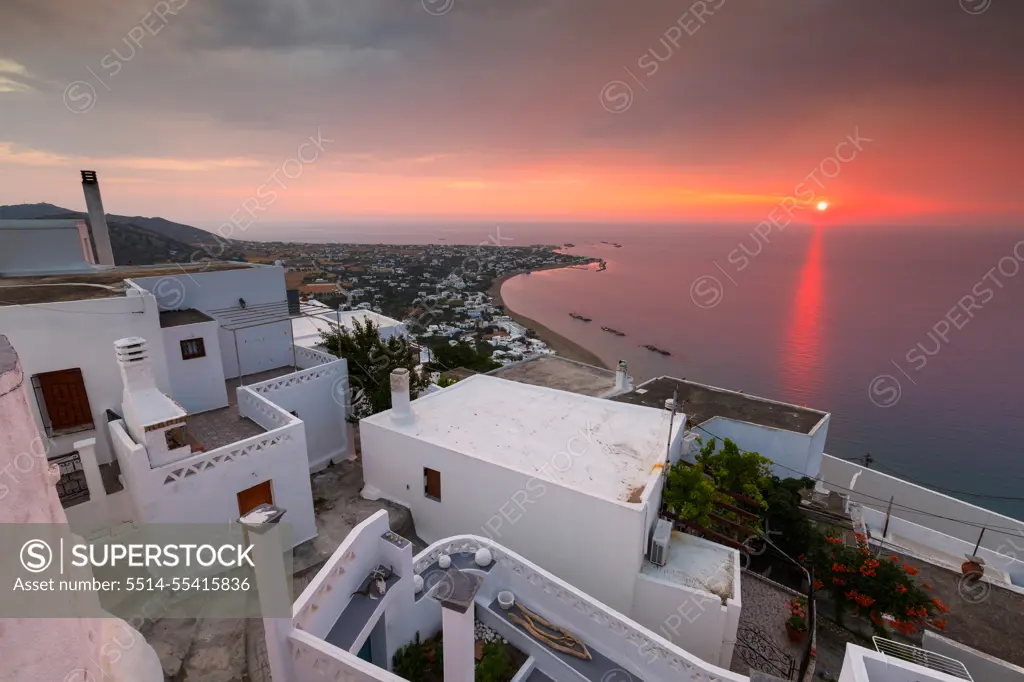 View of Molos village from Chora, Skyros island, Greece.