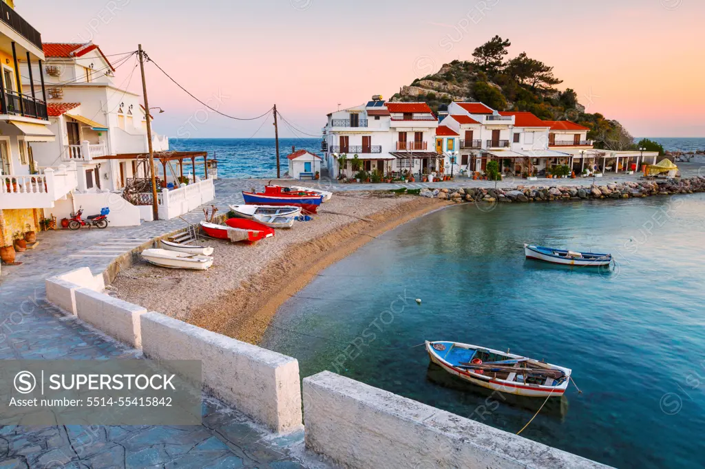 Picturesque Kokkari village on Samos island, Greece.