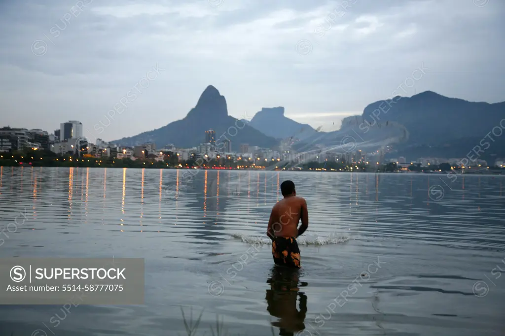 Lagoa Rodrigo de Freitas lake, Rio de Janeiro, Brazil.