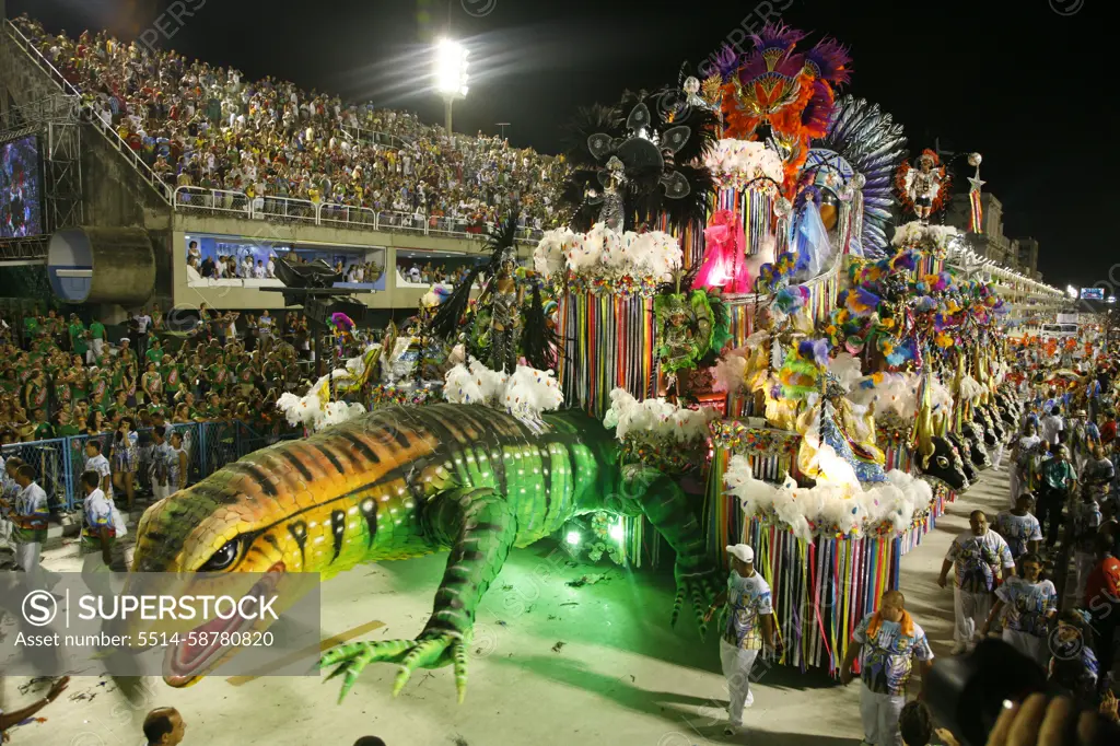 Carnival parade at the Sambodrome, Rio de Janeiro, Brazil.