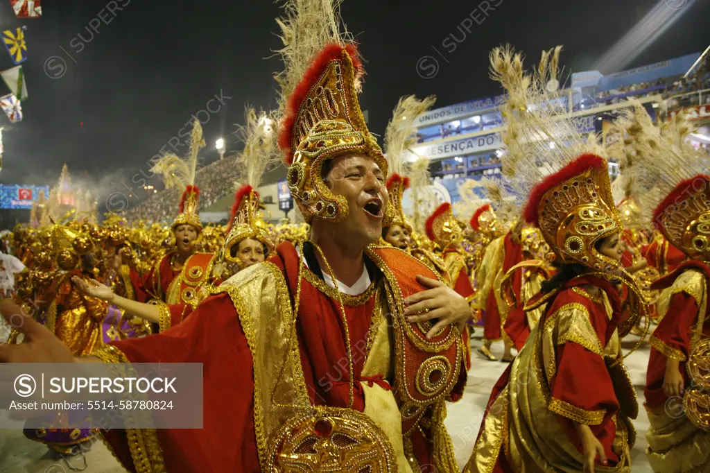 Carnival parade at the Sambodrome, Rio de Janeiro, Brazil.