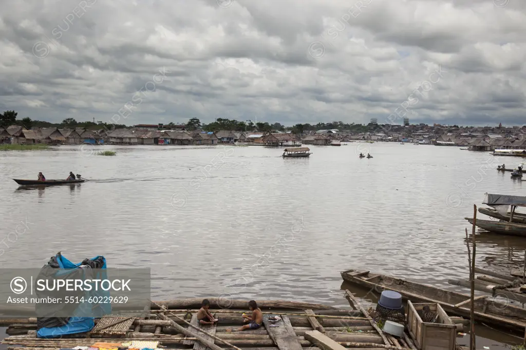 Floating homes in Belen, Iquitos, Peru