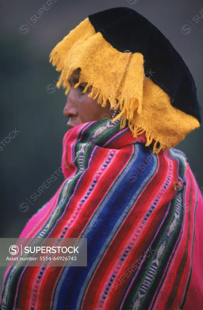 Side view of a woman, Peru.