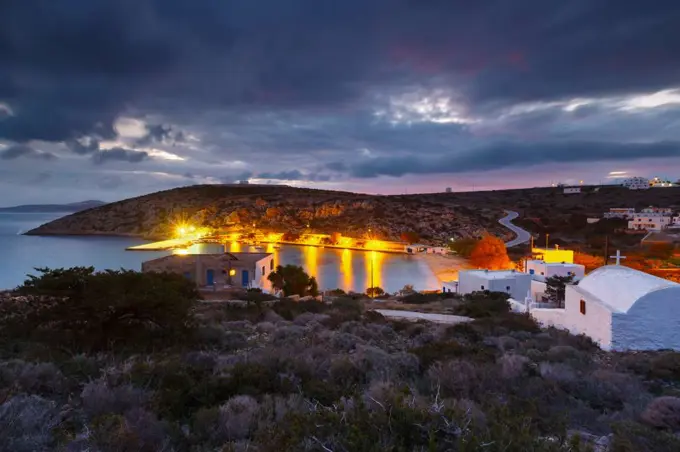 View of the harbour on Iraklia island in Greece.