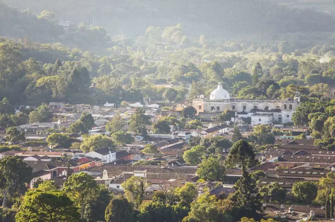 High angle view of Antigua, Guatemala.