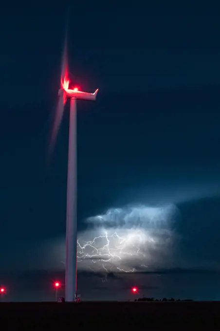 Massive Lightning Storm at Colorado Wind Farm